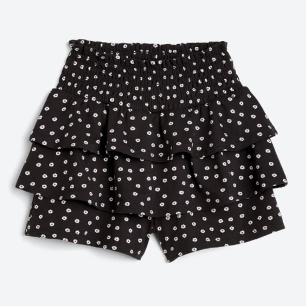 Girls Tiered Ruffle Skort Black White Polka Dot Love Glam Girl Size S